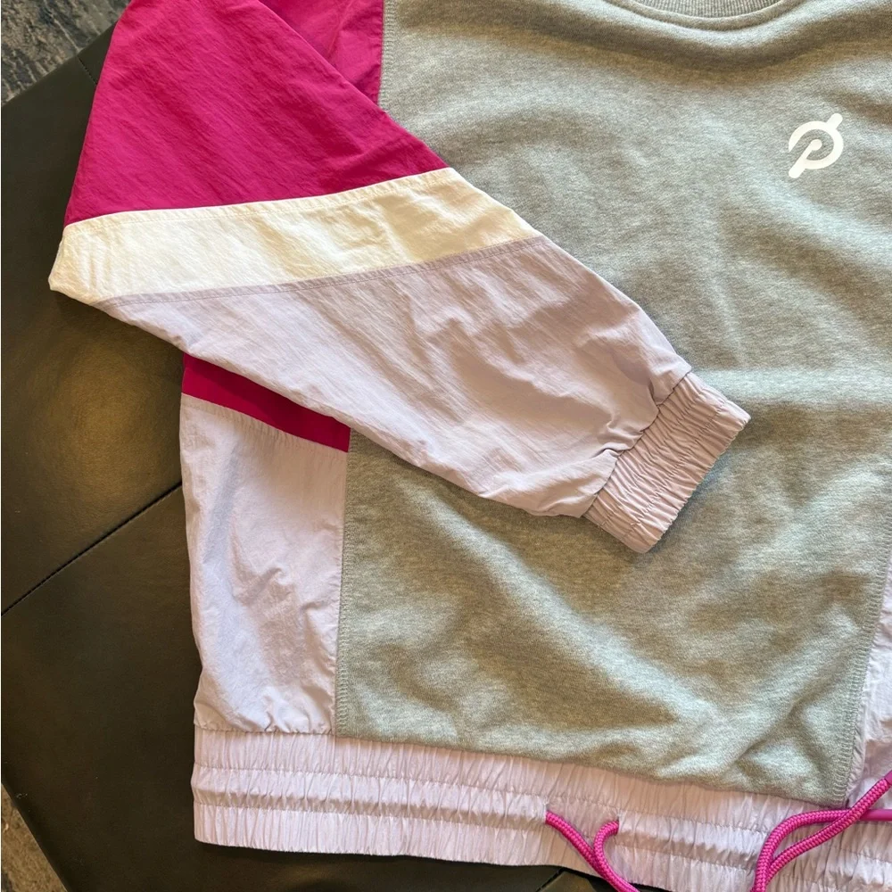 Peloton Gray and Pink Drawstring Sweatshirt - Picture 3 of 7